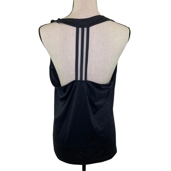 WOMENS ADIDAS CLIMALITE CHARCOAL GRAY DERBY STRIPE T-BACK TANK TOP XL - Picture 6 of 10